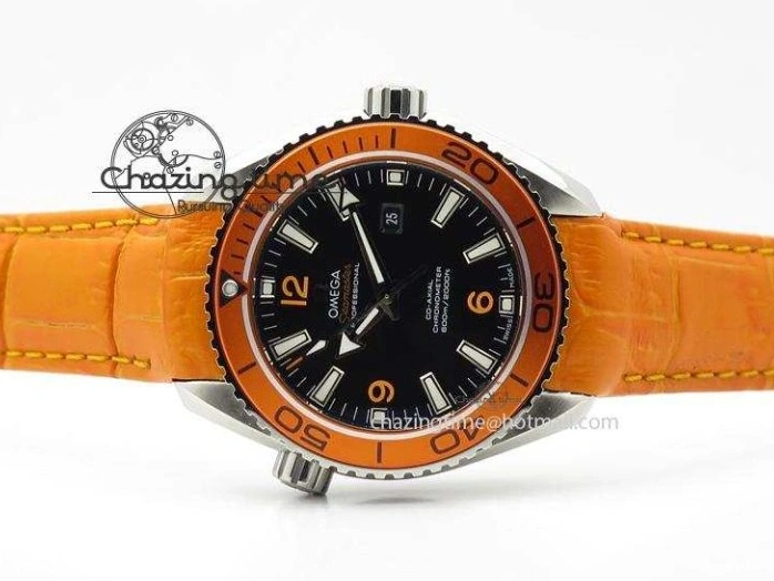 0108 Reliable Planet Ocean Professional SS V6F 37mm Ladies Orange Bezel On Orange Leather Strap A 8255
